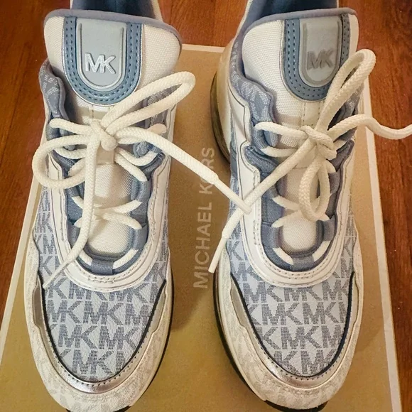 Michael Kors Women's Sneakers in Light Blue and Beige - Picture 7 of 14